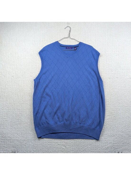 Alan Flusser Other - Alan Flusser Sleeveless Golf Sweater Knit Argyle Vest Men Sz XXL Preppy Retro